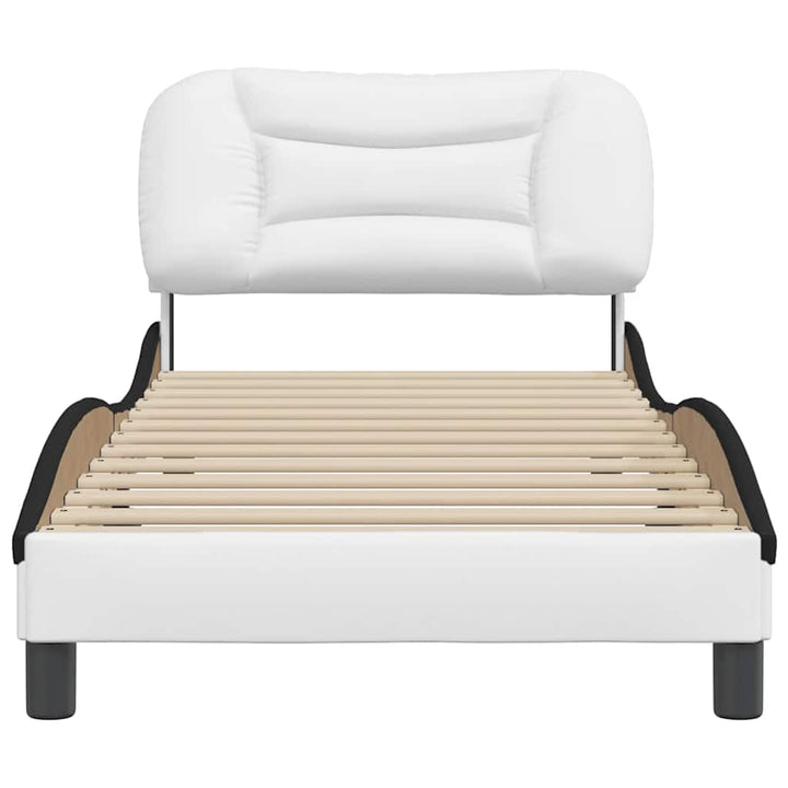 sengeramme uden madras Hvar 90x190 cm kunstlæder sort og hvid