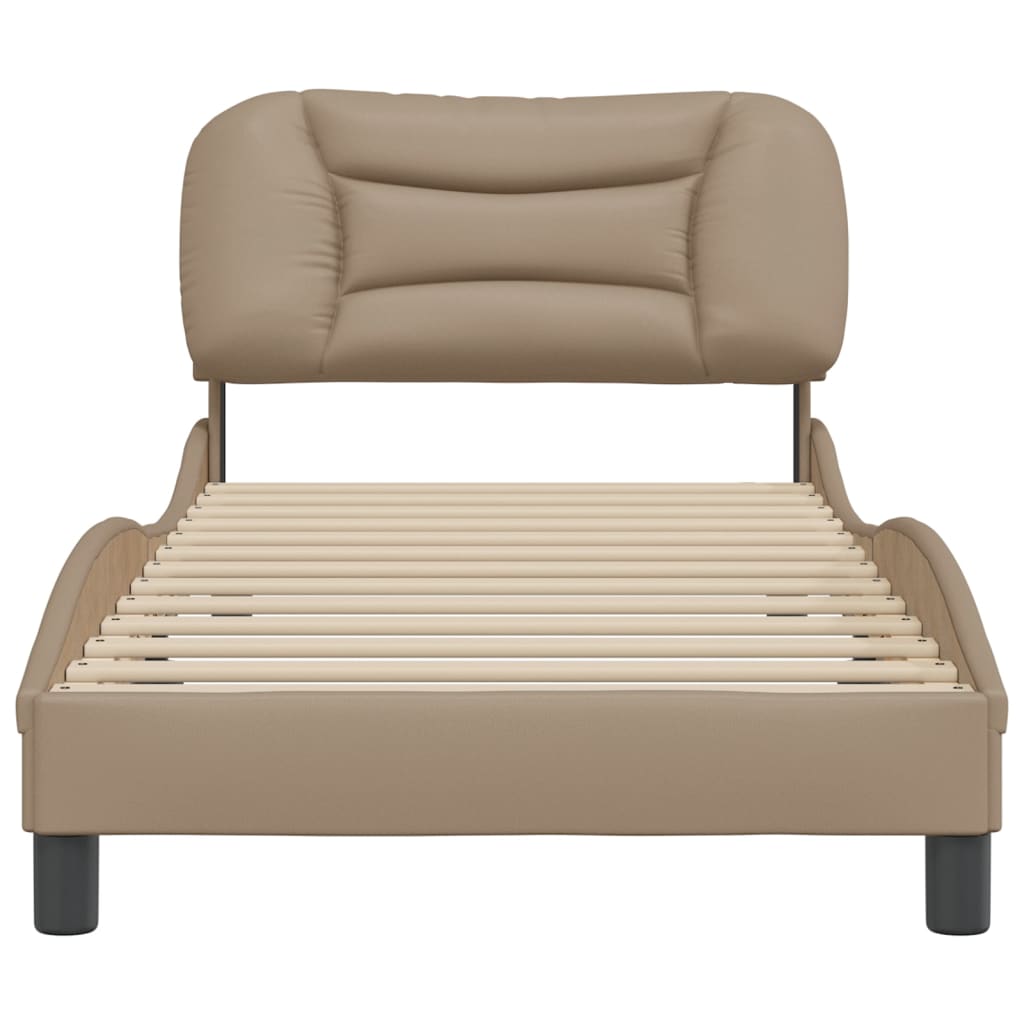sengeramme uden madras Hvar 90x200 cm kunstlæder cappuccinofarvet