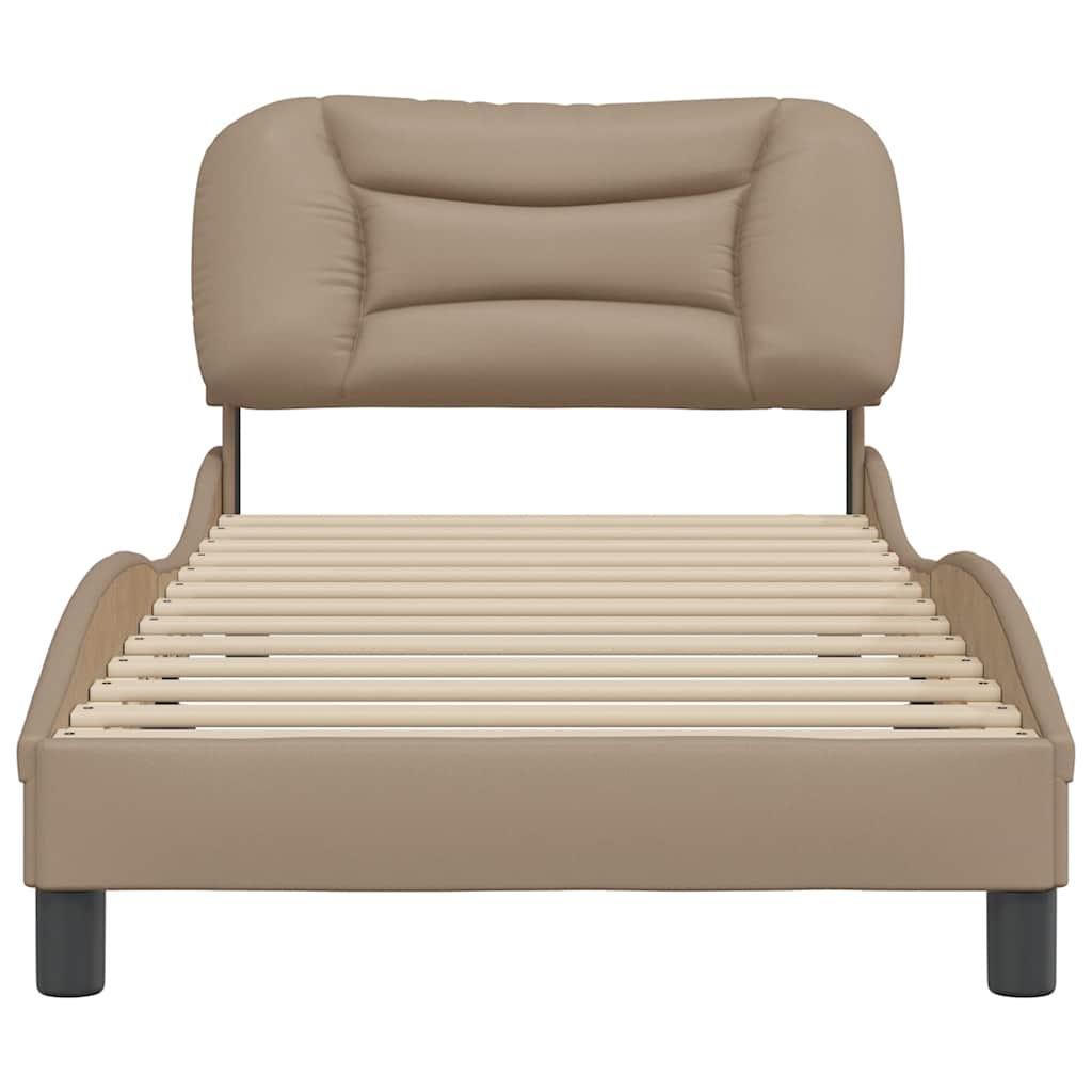 sengeramme uden madras Hvar 90x200 cm kunstlæder cappuccinofarvet
