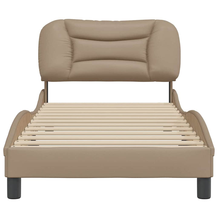 sengeramme uden madras Hvar 90x200 cm kunstlæder cappuccinofarvet