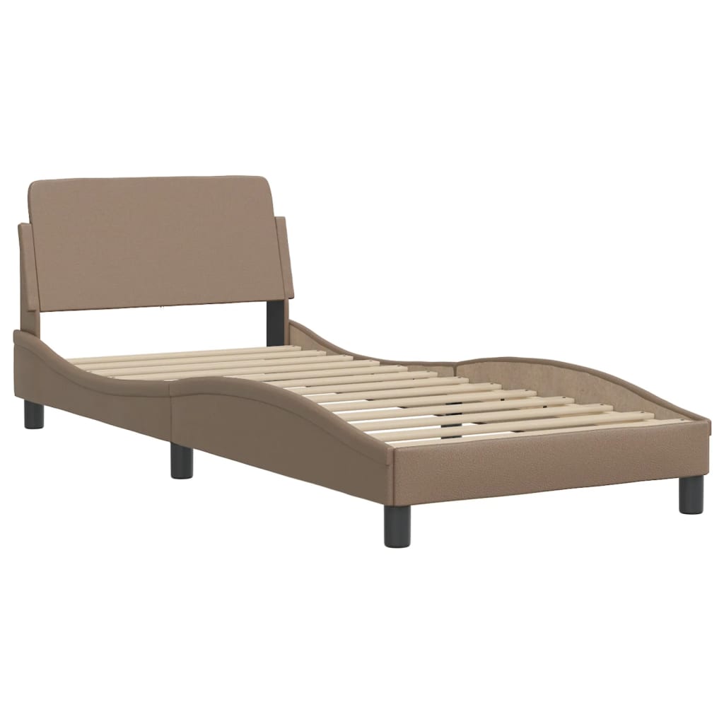 sengeramme uden madras Hvar 90x200 cm kunstlæder cappuccinofarvet