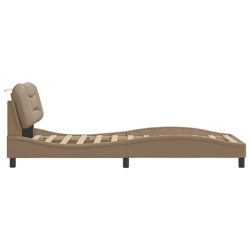 sengeramme uden madras Hvar 90x200 cm kunstlæder cappuccinofarvet