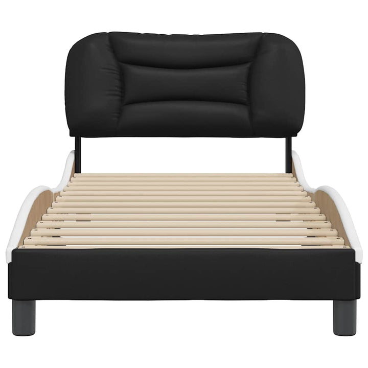 sengeramme uden madras Hvar 90x200 cm kunstlæder sort og hvid