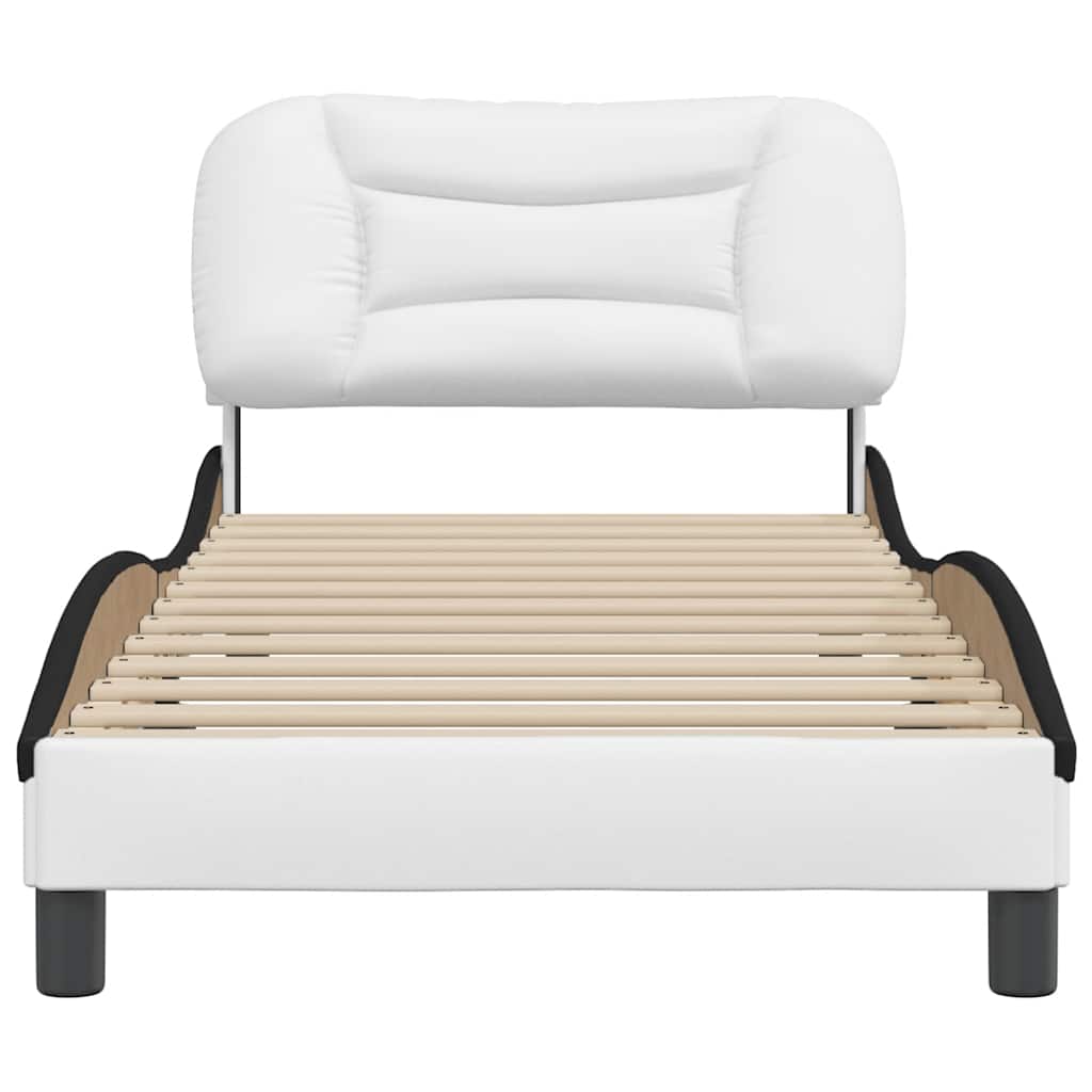 sengeramme uden madras Hvar 90x200 cm kunstlæder hvid og sort