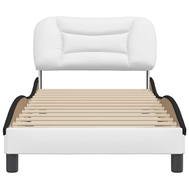 sengeramme uden madras Hvar 90x200 cm kunstlæder hvid og sort