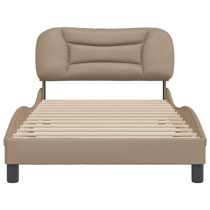 sengeramme uden madras Hvar 100x200 cm kunstlæder cappuccinofarvet