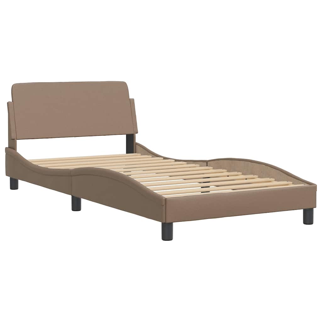 sengeramme uden madras Hvar 100x200 cm kunstlæder cappuccinofarvet