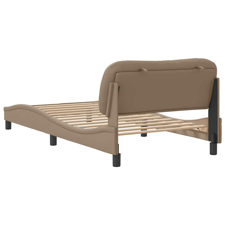 sengeramme uden madras Hvar 100x200 cm kunstlæder cappuccinofarvet