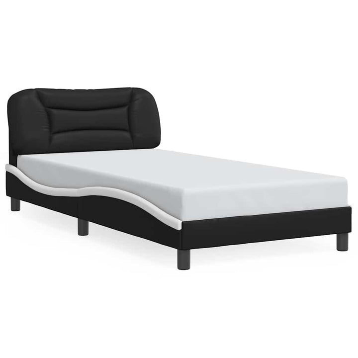 sengeramme uden madras Hvar 100x200 cm kunstlæder sort og hvid