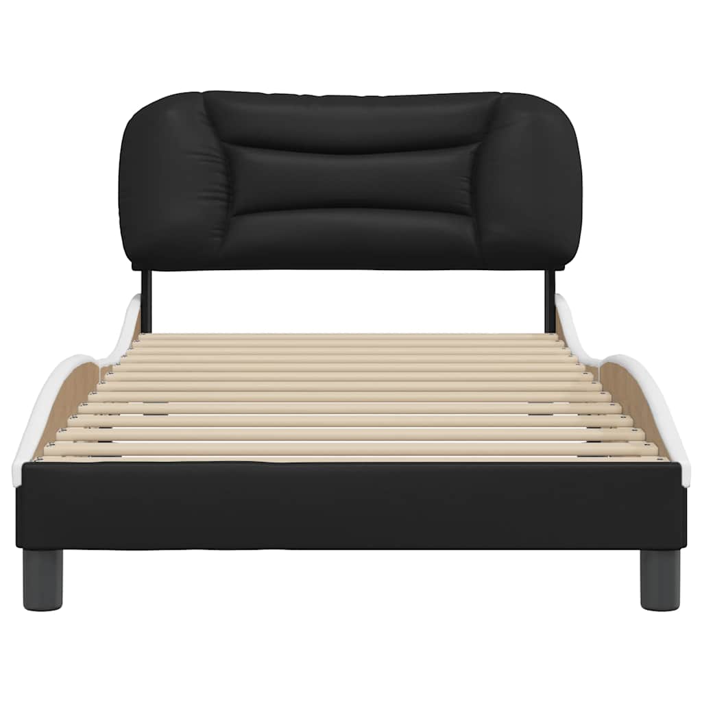 sengeramme uden madras Hvar 100x200 cm kunstlæder sort og hvid