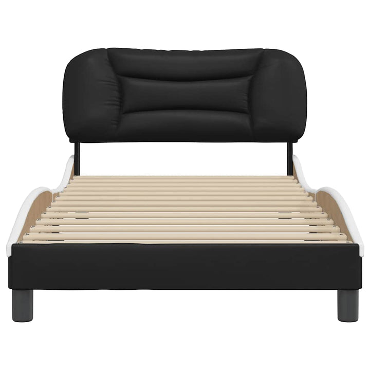 sengeramme uden madras Hvar 100x200 cm kunstlæder sort og hvid
