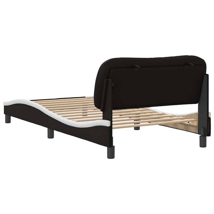sengeramme uden madras Hvar 100x200 cm kunstlæder sort og hvid
