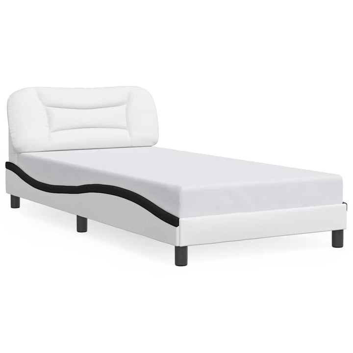 sengeramme uden madras Hvar 100x200 cm kunstlæder sort og hvid