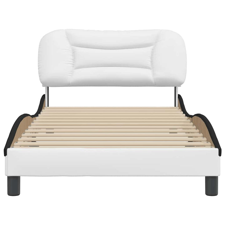 sengeramme uden madras Hvar 100x200 cm kunstlæder sort og hvid
