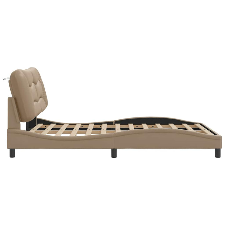 sengeramme uden madras Hvar 120x200 cm kunstlæder cappuccinofarvet