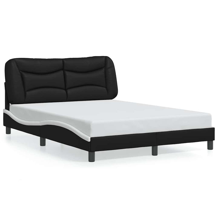 sengeramme uden madras Hvar 120x200 cm kunstlæder sort og hvid