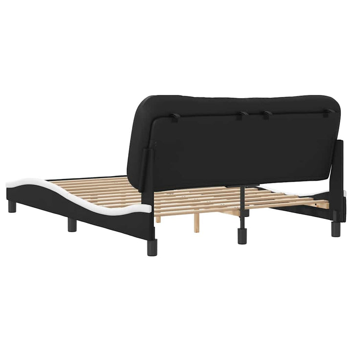 sengeramme uden madras Hvar 120x200 cm kunstlæder sort og hvid
