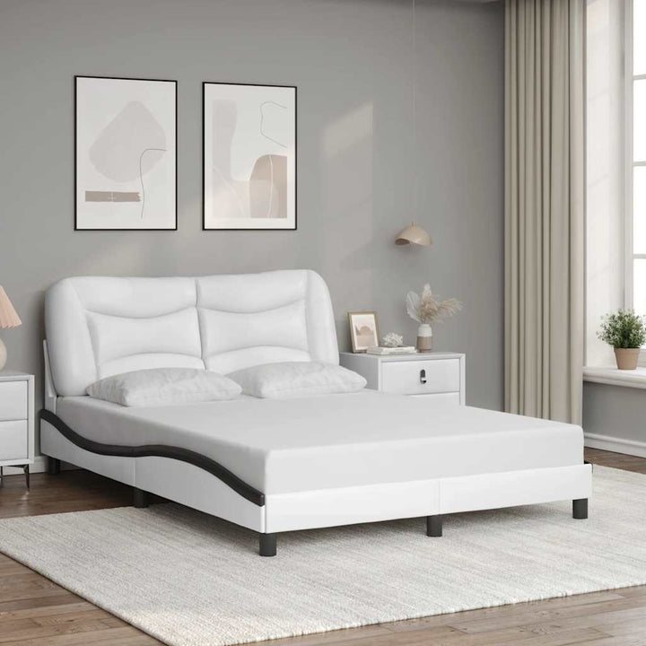 sengeramme uden madras Hvar 120x200 cm kunstlæder hvid og sort