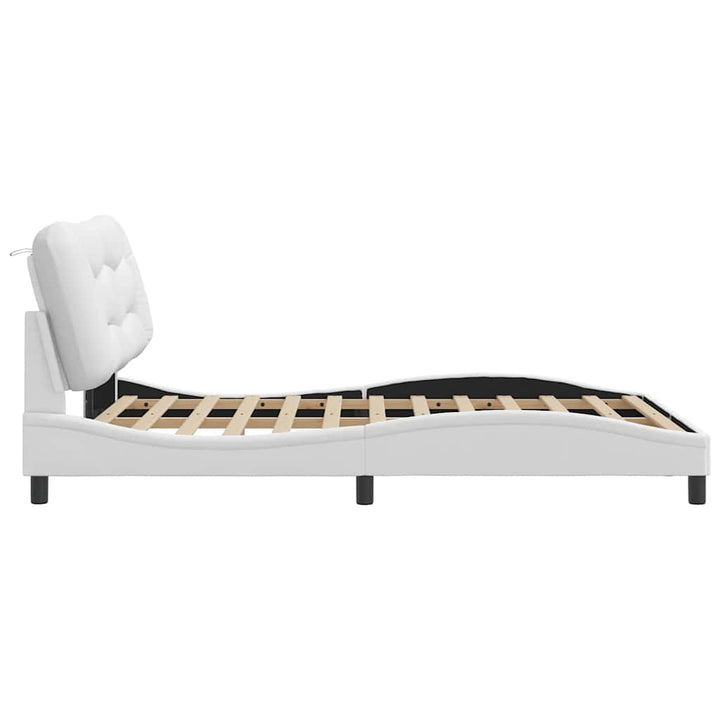 sengeramme uden madras Hvar 140x190 cm kunstlæder hvid