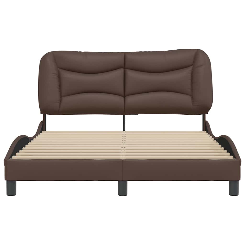 sengeramme uden madras Hvar 140x190 cm kunstlæder brun