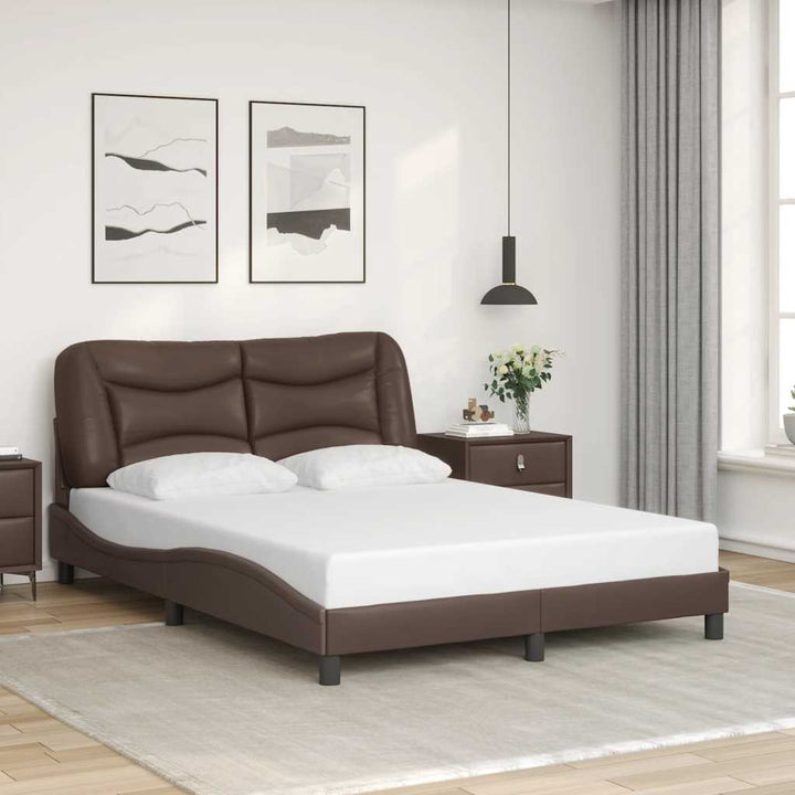 sengeramme uden madras Hvar 140x190 cm kunstlæder brun