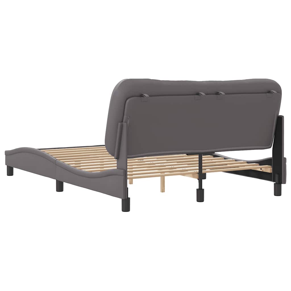 sengeramme uden madras Hvar 140x190 cm kunstlæder grå