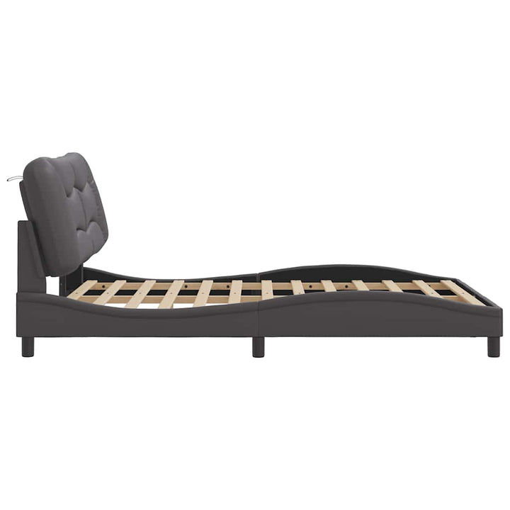 sengeramme uden madras Hvar 140x190 cm kunstlæder grå