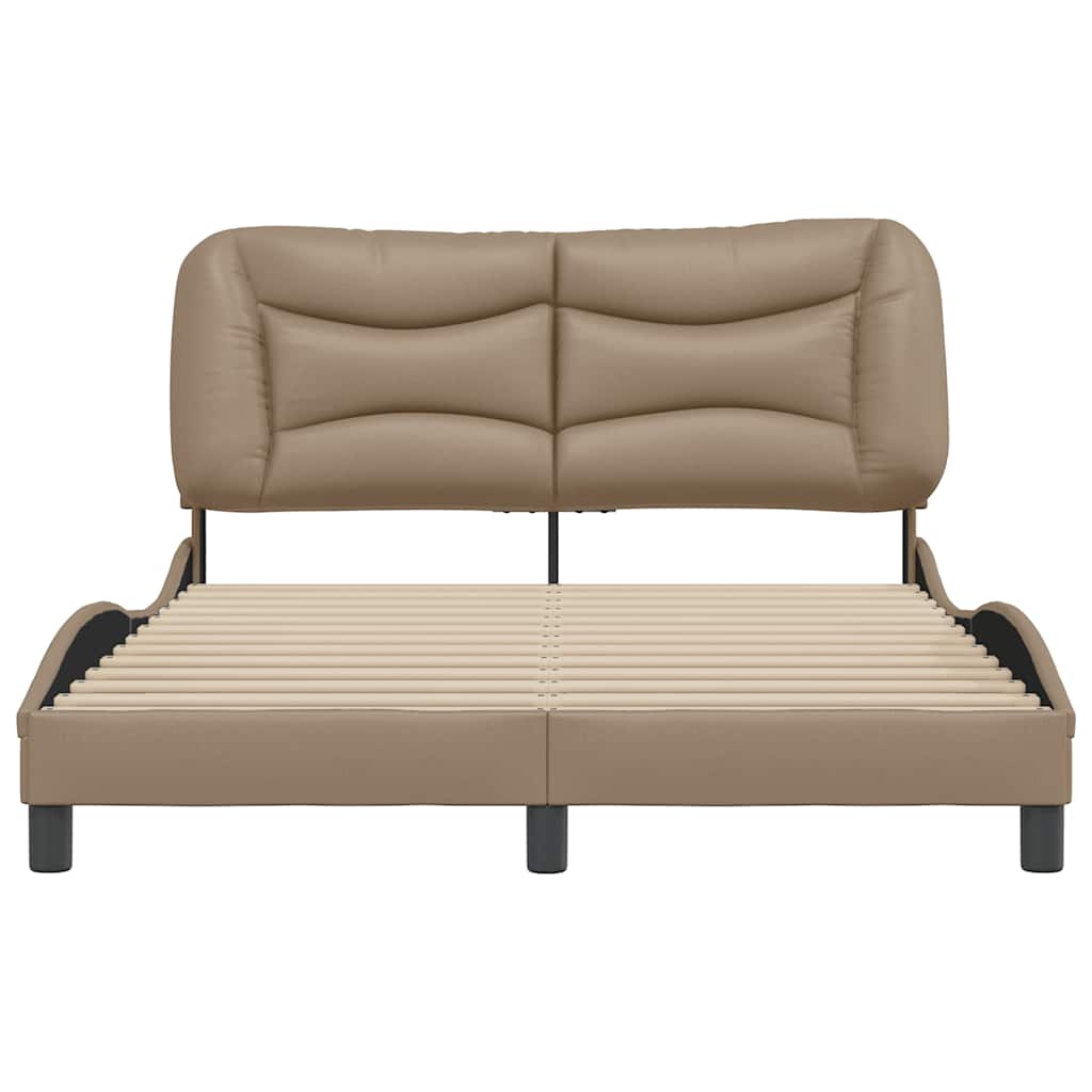 sengeramme uden madras Hvar 140x190 cm kunstlæder cappuccinofarvet