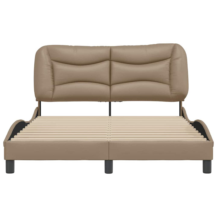 sengeramme uden madras Hvar 140x190 cm kunstlæder cappuccinofarvet