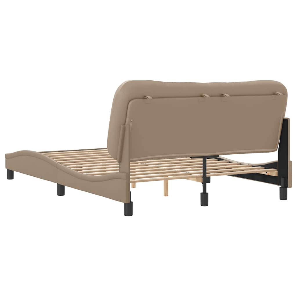 sengeramme uden madras Hvar 140x190 cm kunstlæder cappuccinofarvet