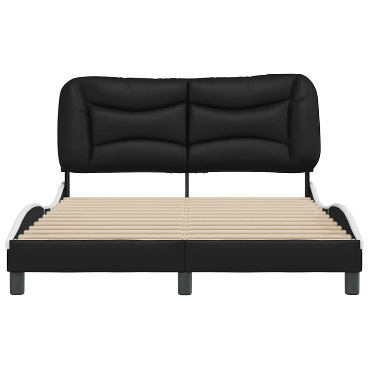 sengeramme uden madras Hvar 140x190 cm kunstlæder sort og hvid