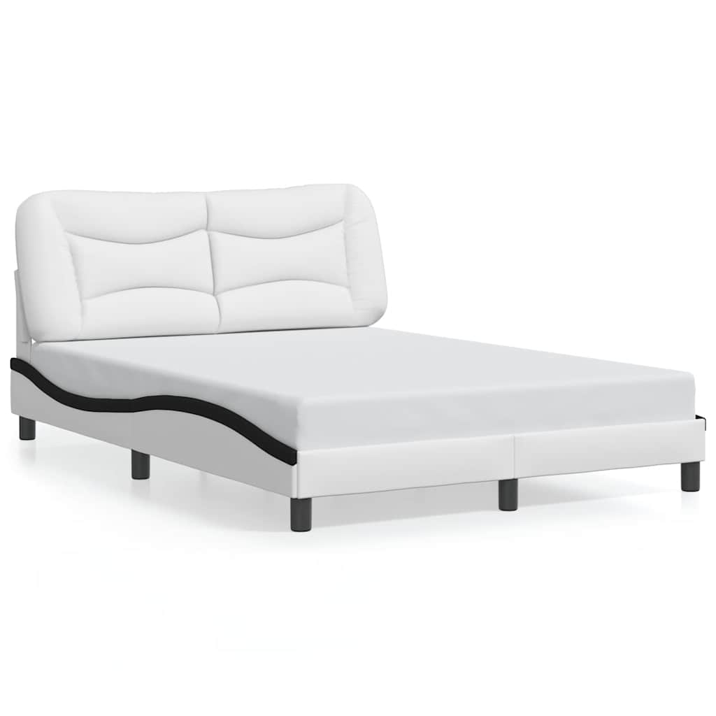 sengeramme uden madras Hvar 140x190 cm kunstlæder hvid og sort