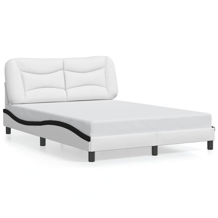 sengeramme uden madras Hvar 140x190 cm kunstlæder hvid og sort