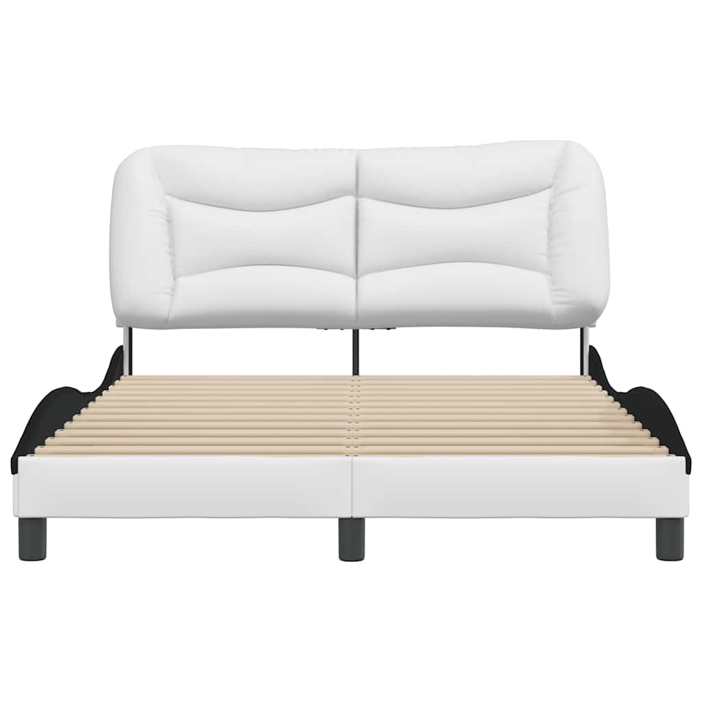 sengeramme uden madras Hvar 140x190 cm kunstlæder hvid og sort
