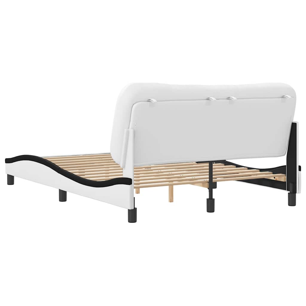 sengeramme uden madras Hvar 140x190 cm kunstlæder hvid og sort
