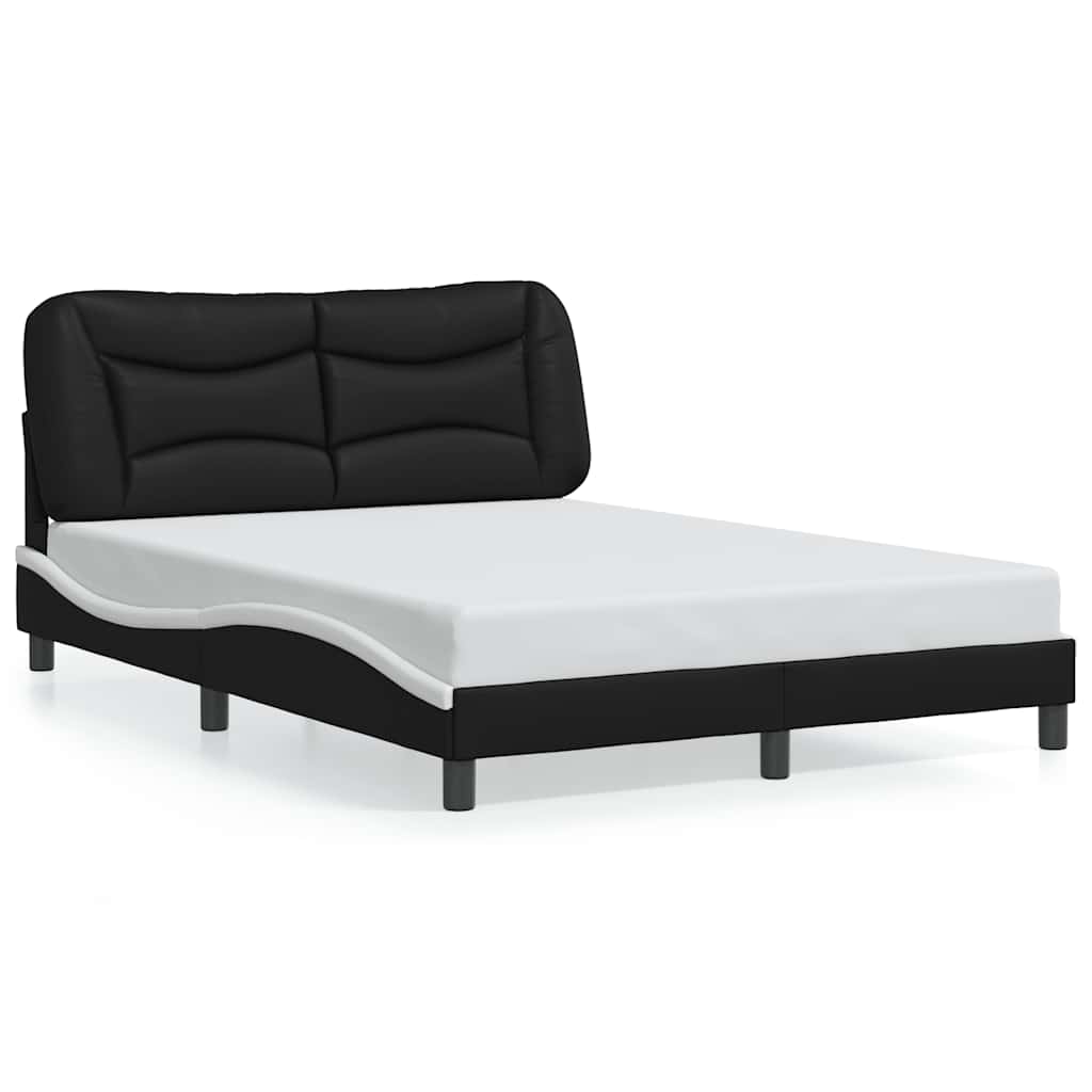 sengeramme uden madras Hvar 140x200 cm kunstlæder sort og hvid
