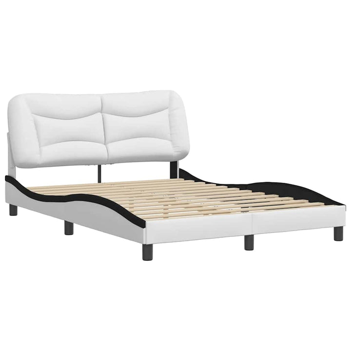 sengeramme uden madras Hvar 140x200 cm kunstlæder hvid og sort