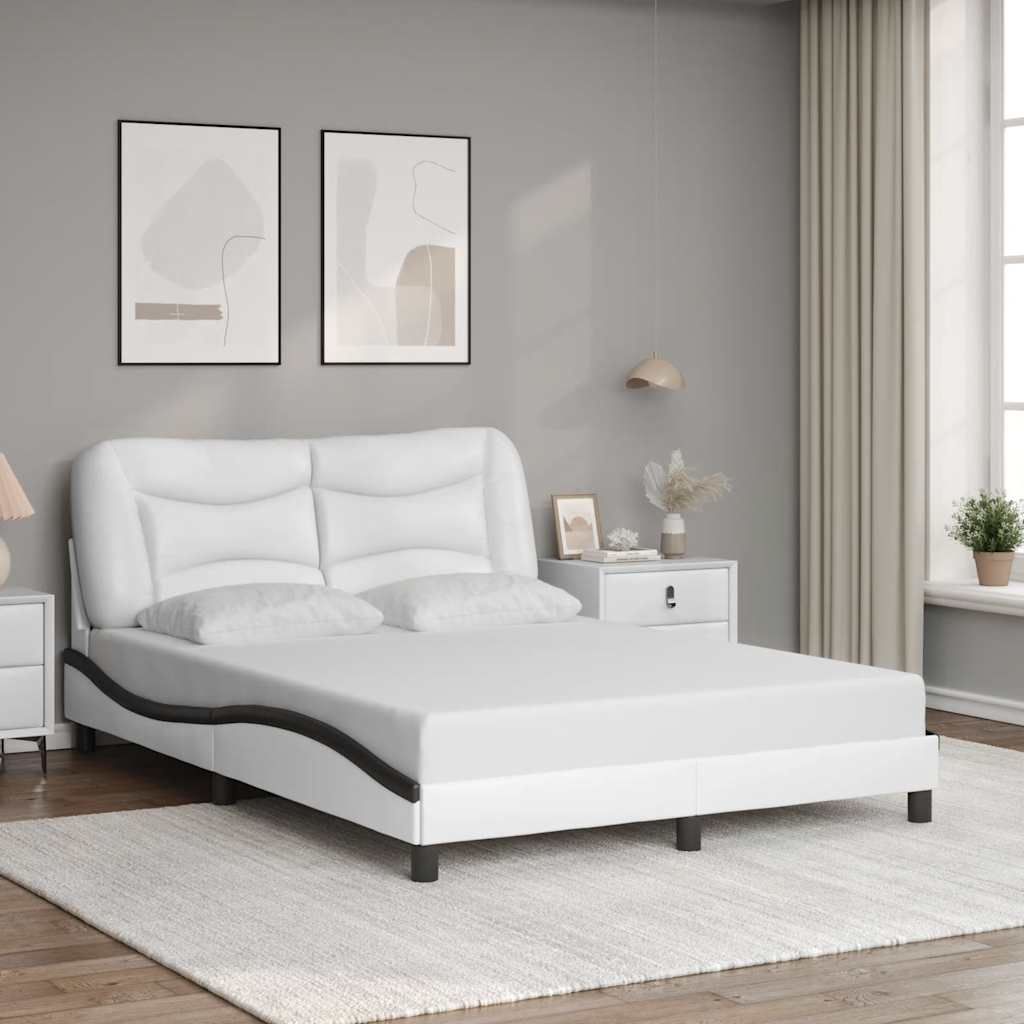 sengeramme uden madras Hvar 140x200 cm kunstlæder hvid og sort