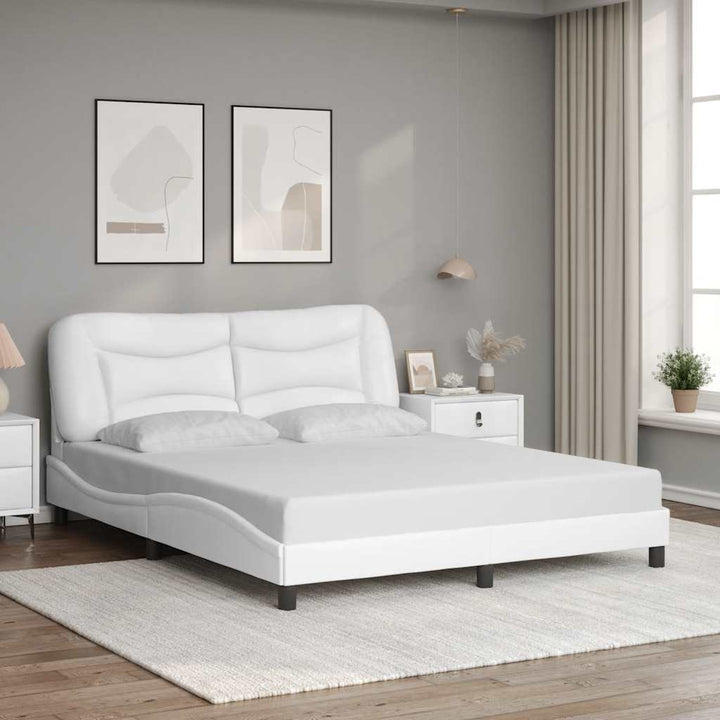 sengeramme uden madras Hvar 160x200 cm kunstlæder hvid
