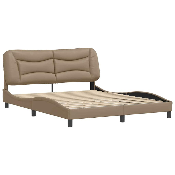 sengeramme uden madras Hvar 160x200 cm kunstlæder cappuccinofarvet
