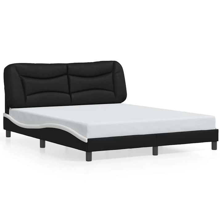 sengeramme uden madras Hvar 160x200 cm kunstlæder sort og hvid