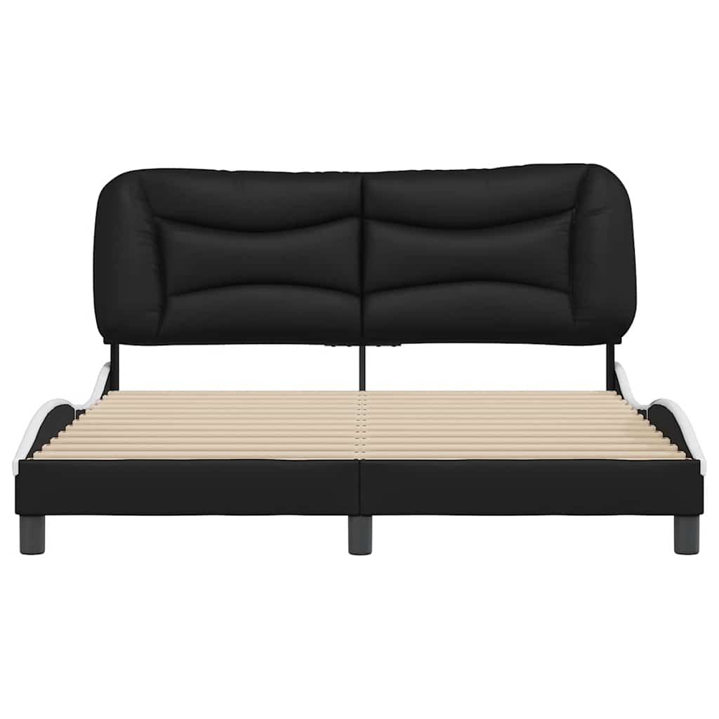 sengeramme uden madras Hvar 160x200 cm kunstlæder sort og hvid