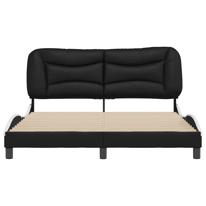 sengeramme uden madras Hvar 160x200 cm kunstlæder sort og hvid