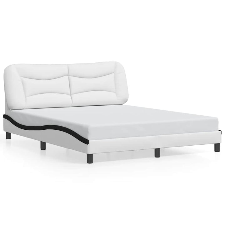 sengeramme uden madras Hvar 160x200 cm kunstlæder hvid og sort