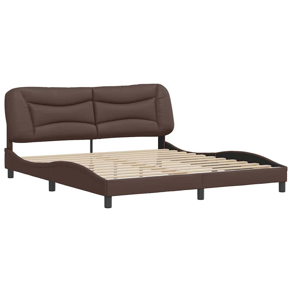 sengeramme uden madras Hvar 180x200 cm kunstlæder brun