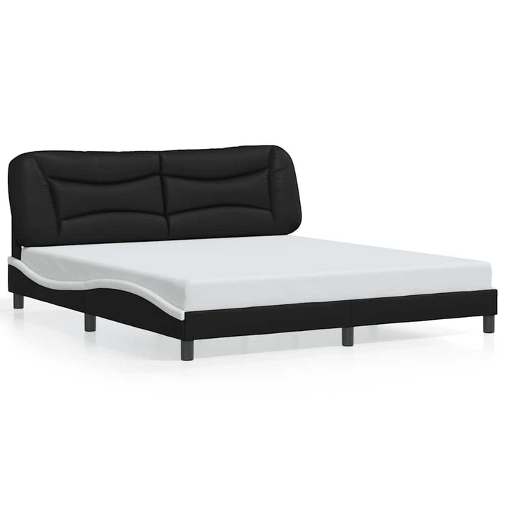 sengeramme uden madras Hvar 180x200 cm kunstlæder sort og hvid