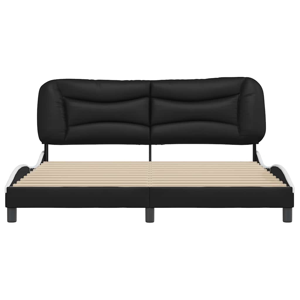 sengeramme uden madras Hvar 180x200 cm kunstlæder sort og hvid