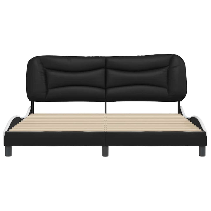 sengeramme uden madras Hvar 180x200 cm kunstlæder sort og hvid