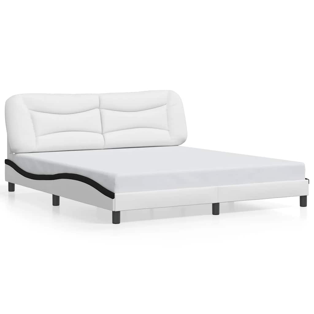 sengeramme uden madras Hvar 180x200 cm kunstlæder hvid og sort
