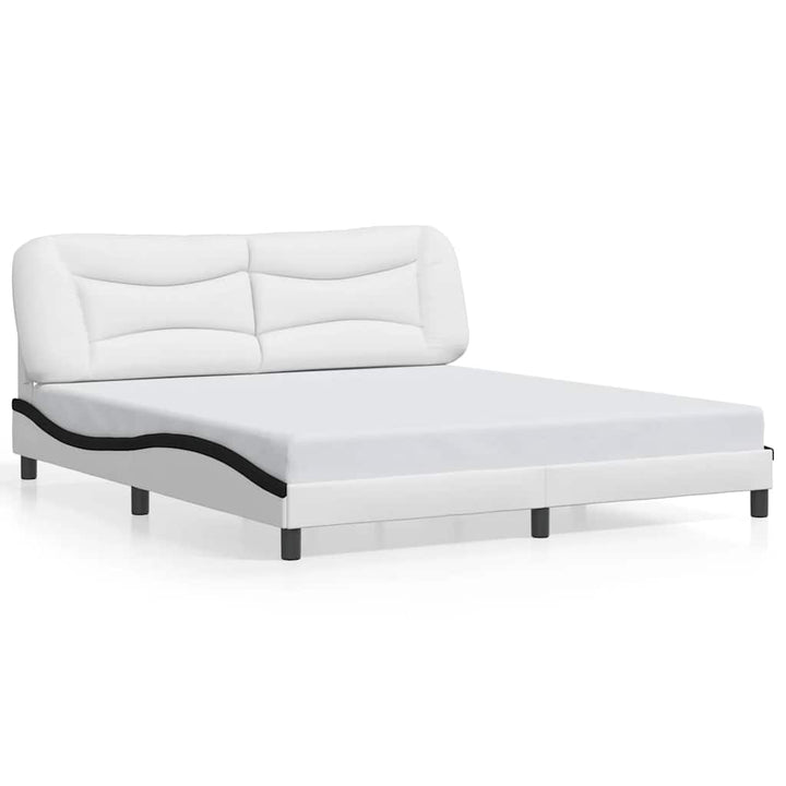 sengeramme uden madras Hvar 180x200 cm kunstlæder hvid og sort